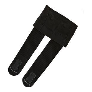 女童汉服秋冬款薄绒打底袜儿童黑白色连裤袜纯色舞蹈袜宝宝打底裤