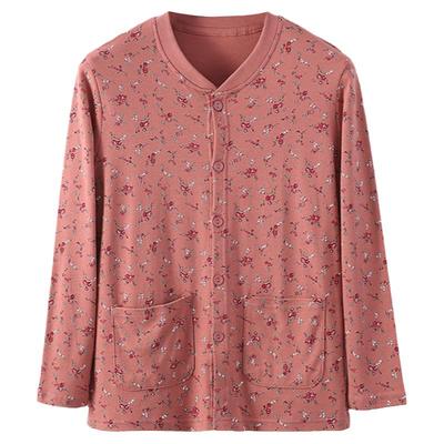 中老年纯棉女开衫秋衣