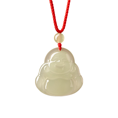 【笑口常开】弥勒佛和田玉吊坠