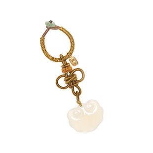 栩匠汽车钥匙扣挂件男士女玉髓平安如意锁钥匙扣玛瑙包包挂饰饰品