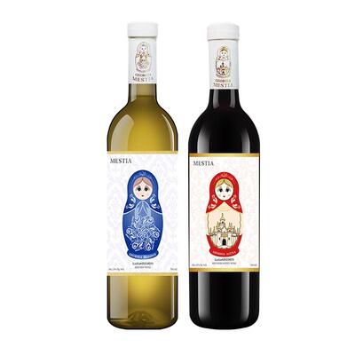 格鲁吉亚原瓶进口套娃红酒750ml