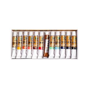 马利国画套装12色中国画颜料宣纸初学者水墨画工笔画小学生半生熟入门毛笔专用半熟美术书法玛丽工具用品全套