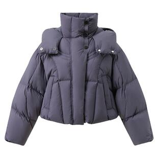 三彩2025冬季新款防水蓄热羽绒服90白鸭绒短款保暖外套宽松M