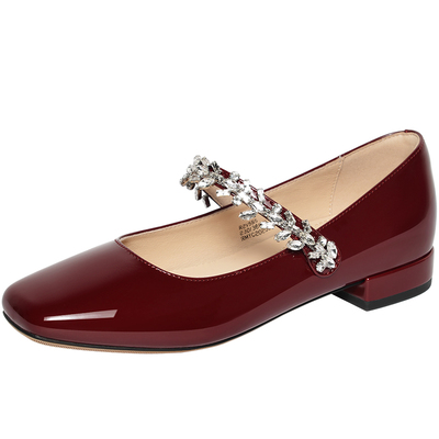 REEMOOR睿慕水钻一字带玛丽珍鞋