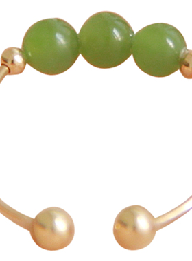 碧玉戒指14k包金原创设计褪色