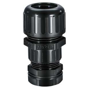 双锁紧防水波纹管接头IP68密封软管电缆格兰头螺纹穿线管尼龙锁母