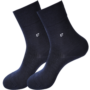 皮尔卡丹松口袜男纯棉加肥加大宽口袜子老人大码商务直角袜不勒脚