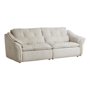 莫奈白色布艺高级感中古法式复古可拆洗美式奶油风高靠背横厅沙发