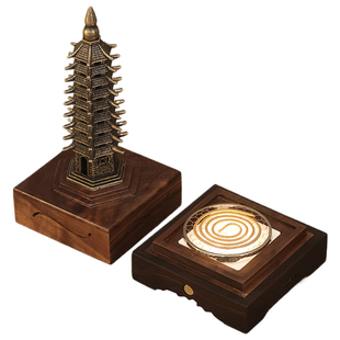 香炉木质家用室内沉香熏香炉宋式美学文昌塔中式香薰炉子摆件香盒