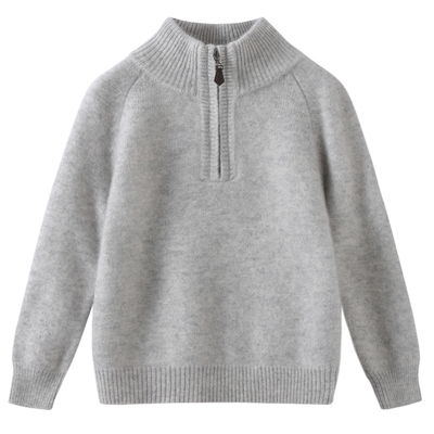 【热销】儿童半高领拉链羊毛衫