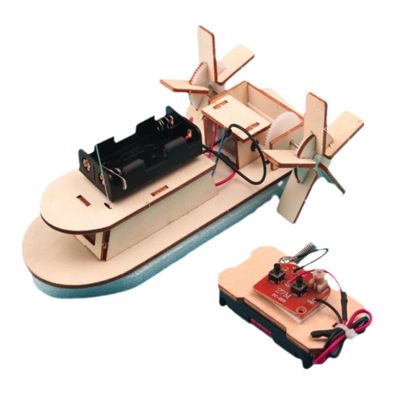 新款遥控双桨电动明轮船学生手工制作材料科技小发明diy拼装模型