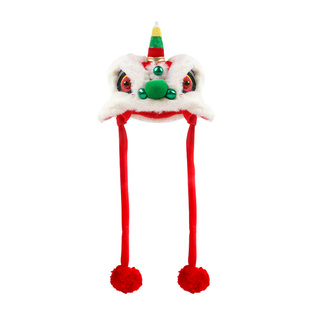 狗狗猫咪过年舞狮冬天宠物帽子头饰头套新年猫咪可爱搞笑装扮衣服