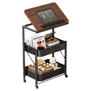 零食小推车置物架落地收纳架客厅分层架床边储物架移动茶几桌子