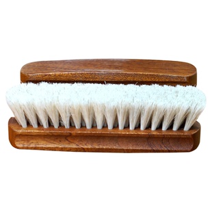 大号花梨木米白马毛皮鞋擦皮具清洁护理实木软毛长柄刷子