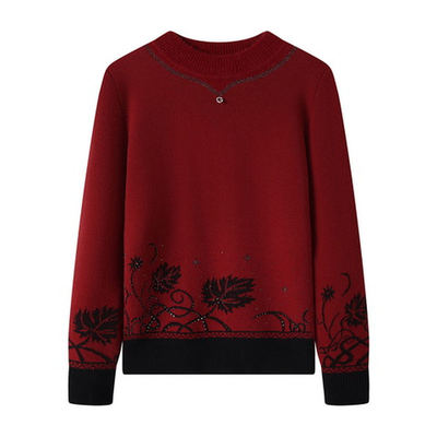 赋妤妈妈装冬季加绒加厚保暖毛衣