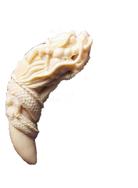 猛犸雕刻镂空龙牙鬼工配饰吊坠