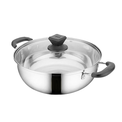 加厚不锈钢火锅家用平底汤锅