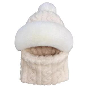 秋冬围脖面罩护耳保暖女包头帽一体帽子双层加厚户外骑行防风御寒