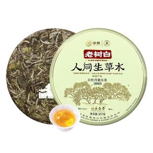 中茶福鼎白茶蝴蝶老树白人间生草木白牡丹白茶357g/饼 7饼/提茶叶
