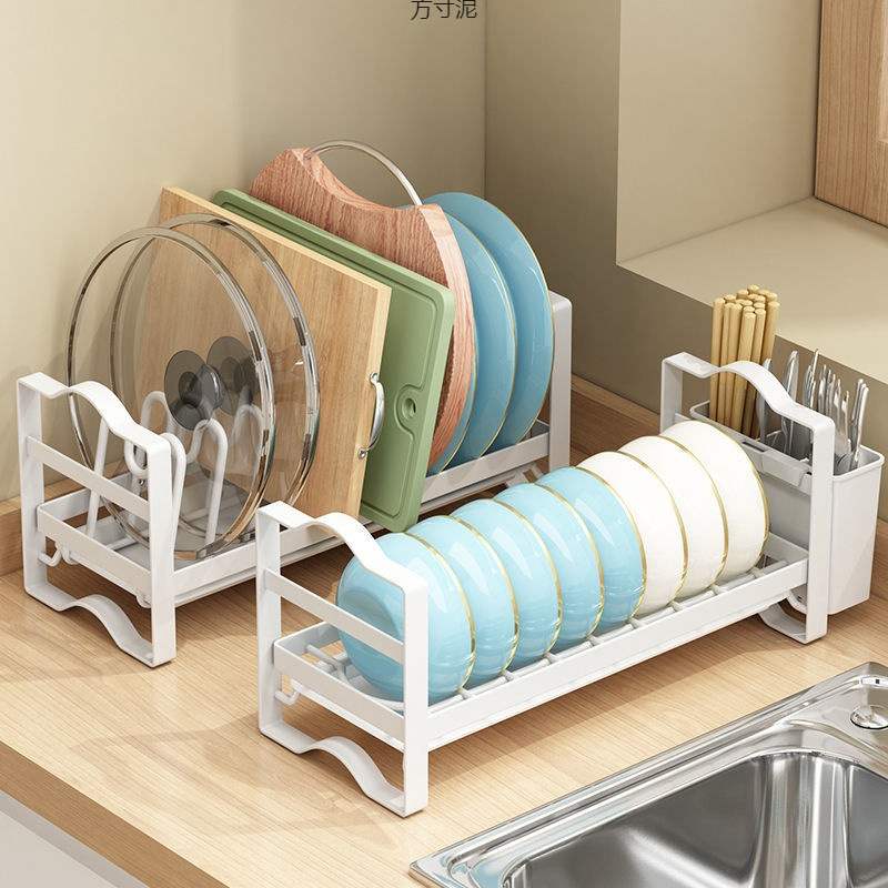厨房置物架碗碟沥水收纳架储架子物单层碗盘子餐锅盖多功能具桌面