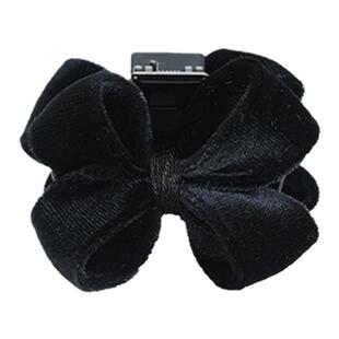 小抓夹中号蝴蝶结半扎发发夹黑色丝绒侧边发抓高端刘海夹夹子发饰