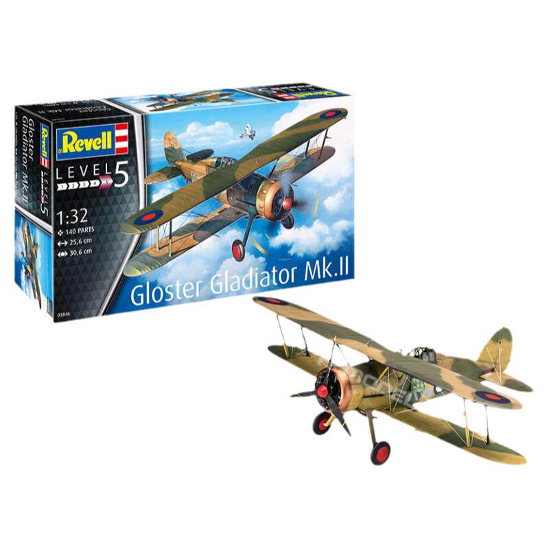 恒辉模型 revell 03846 1/32英国角斗士MK.II战斗机 拼装飞机
