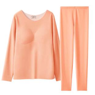 少女大童秋衣秋裤套装初中高中学生青少年带胸垫保暖内衣冬季贴身