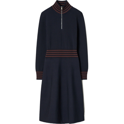 【季末礼遇】TORY BURCH 汤丽柏琦 高领半拉链A字型连衣裙 177458