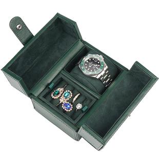 新款真皮表盒高档手表收纳盒便携式旅行手表包家用展示首饰放置盒