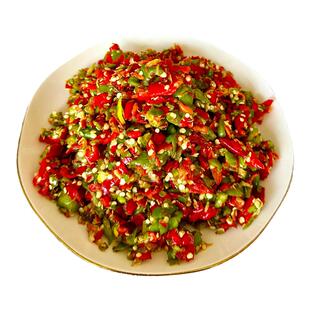 安徽安庆太湖县手工青红剁椒香辣蒜蓉辣椒开胃菜拌饭拌面土辣椒渣