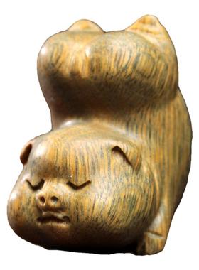 天然绿檀木钥匙扣挂件