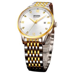 宾爵开拓者真钻金表男士手表全自动机械表钢带夜光防水商务男款表