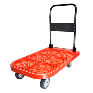 双层送水车小推车拉货加厚搬运折叠平板车手推车拖车家用快递便携