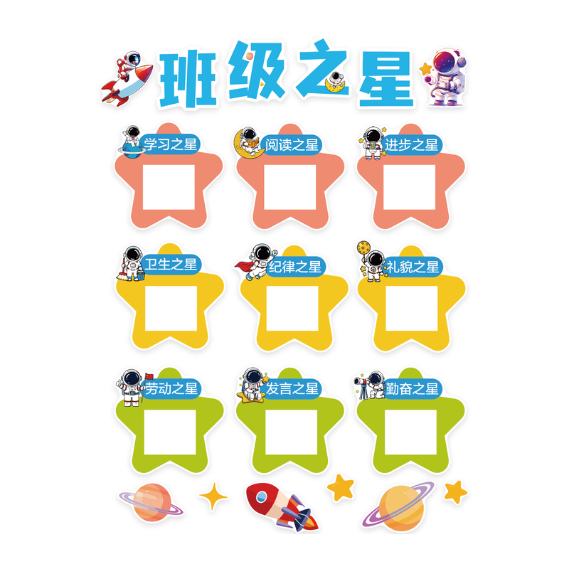 【教室班级之星评比栏】文化墙
