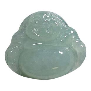 天然A货冰种冰蓝翡翠笑佛吊坠迷你佛镶嵌大肚弥勒佛手链玉坠