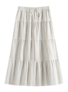 Tie up big swing skirt loose long skirt系带大摆裙宽松长裙女