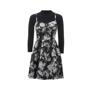 [新降五折]绫致VeroModa连衣裙秋冬半高领针织衫花朵吊带裙真两件