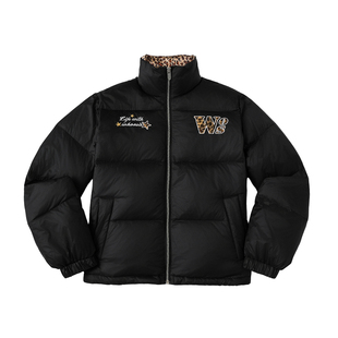 WHOOSIS（不知其名）星星豹纹贴布刺绣90鸭绒羽绒服厚外套冬男女