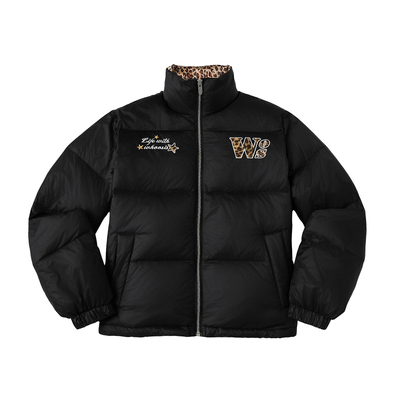 WHOOSIS（不知其名）星星豹纹贴布刺绣90鸭绒羽绒服厚外套冬男女