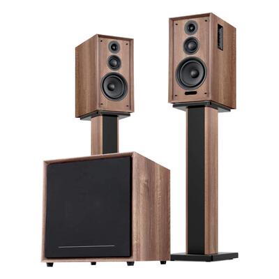 曼德龙2.0木质有源三分频高保真