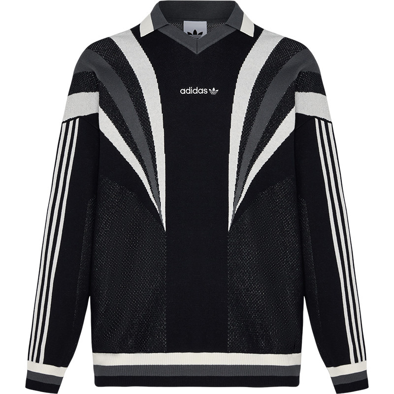 Adidas/阿迪达斯正品三叶草男士针织运动经典宽松套头毛衣KW2018