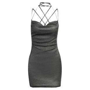 【Peach heart】露背吊带闪粉连衣裙性感包臀抹胸裙女·会掉闪粉