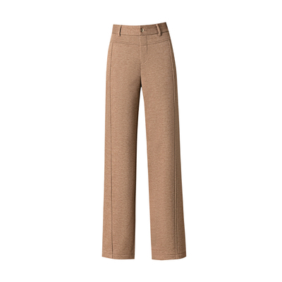 梦舒雅秋冬加绒加厚醋酸羊毛呢女裤窄版阔腿裤垂感百搭直筒西装裤