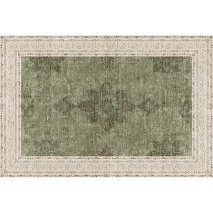 地毯客厅2026绿色法式复古中古风免洗防水沙发卧室高级感地垫美学