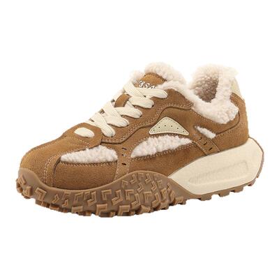 星期六时尚拼接厚底保暖休闲鞋女