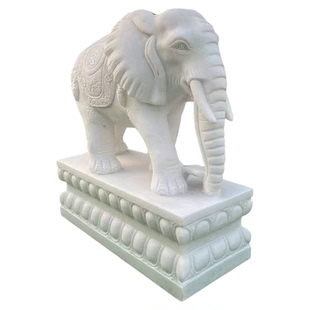 招财石象青石汉白玉石雕大象形石像看门镇宅吸水别墅酒店门口摆件