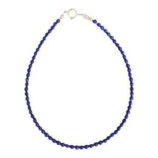 2+mm极细青金石手链天然水晶单圈蓝色玉石手串女简约饰品配银扣头