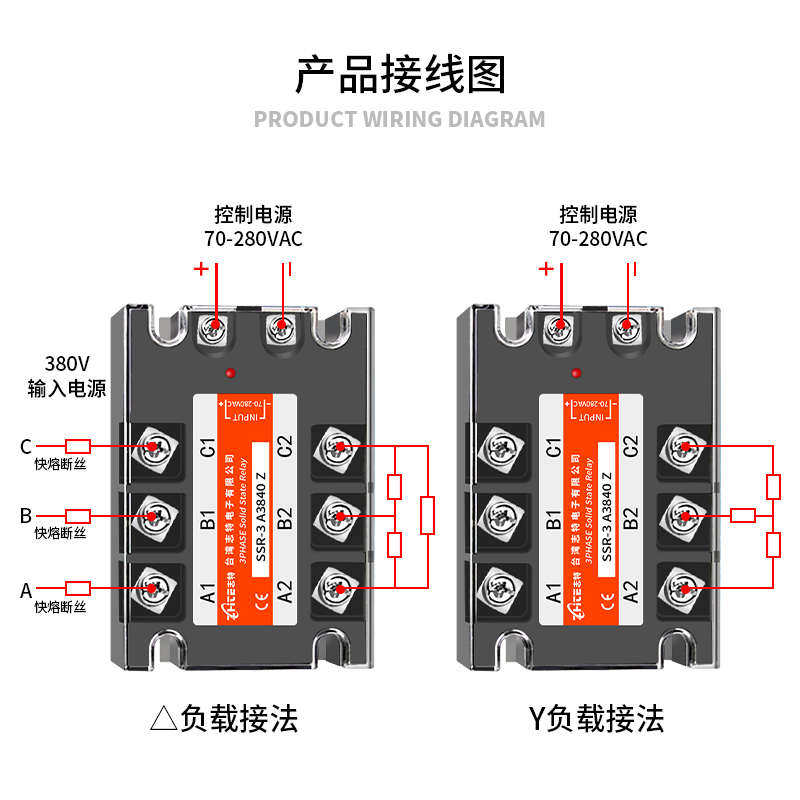 志特三相固态继电器380V交流40A80A60A交流控交流大功率接触器
