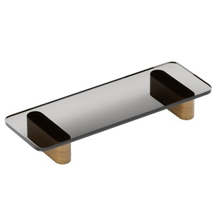 悬浮感透明深色亚克力桌面显示器增高架简约桌面支架办公桌书桌收纳扩容支架笔记本电脑垫高支架屏幕升高架