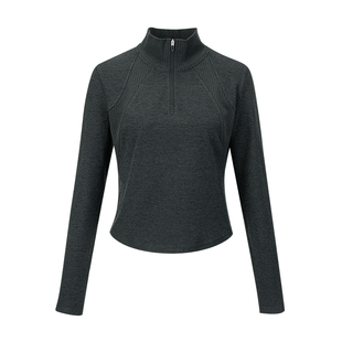 Creamy奶霜韧罗纹休闲运动卫衣半拉链瑜伽上衣MAIAACTIVE 61SW02